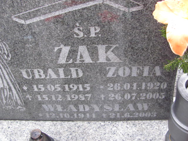 Ubald Żak 1915 Oświęcim - Grobonet - Wyszukiwarka osób pochowanych