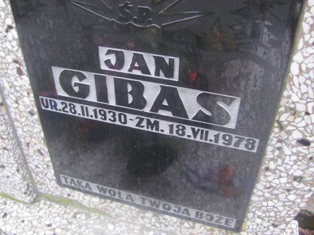 Jan Gibas 1930 Oświęcim - Grobonet - Wyszukiwarka osób pochowanych